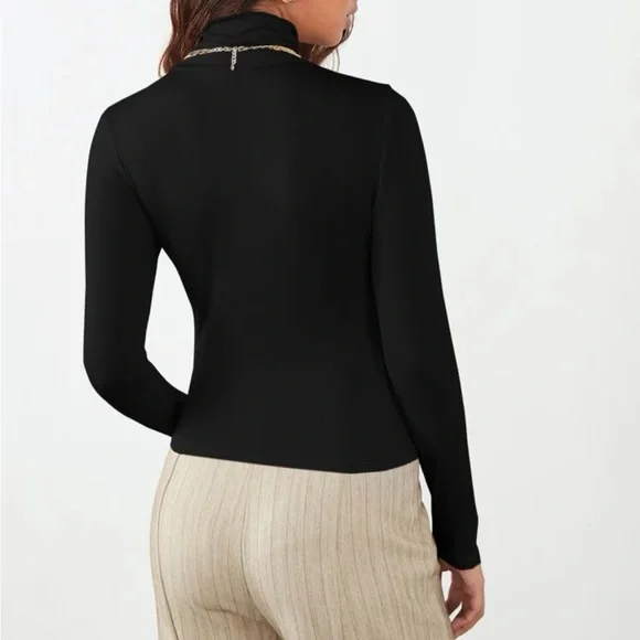 Boho casual high neck fitted top - Picture 5 of 15